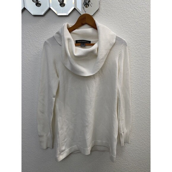 French Connection Cowl Neck Fitted Sweater Cream Size Large - Picture 2 of 8